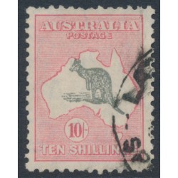 AUSTRALIA - 1932 10/- grey/rose-crimson Kangaroo, CofA watermark, used – ACSC # 50B