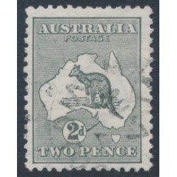 AUSTRALIA - 1913 2d grey Kangaroo, inverted 1st watermark, used – ACSC # 5Aa