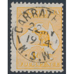 AUSTRALIA - 1913 4d orange Kangaroo, 1st watermark, used – ACSC # 15A