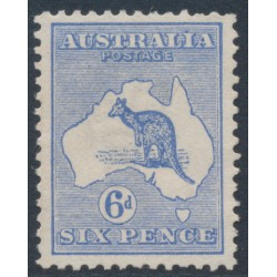 AUSTRALIA - 1913 6d ultramarine Kangaroo, 1st watermark, MH – ACSC # 17A