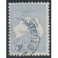 AUSTRALIA - 1913 6d greyish blue Kangaroo, 1st watermark, used – ACSC # 17B