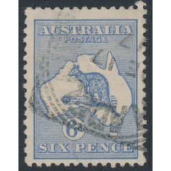 AUSTRALIA - 1915 6d ultramarine Kangaroo, die II, 3rd watermark inverted, used – ACSC # 19Aa