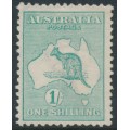 AUSTRALIA - 1913 1/- blue-green Kangaroo, 1st watermark, MH – ACSC # 30C