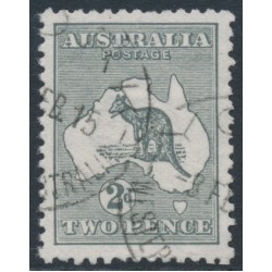 AUSTRALIA - 1913 2d grey Kangaroo, inverted 1st watermark, used – ACSC # 5Aa