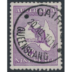 AUSTRALIA - 1913 9d deep violet Kangaroo, 1st watermark, used – ACSC # 24C