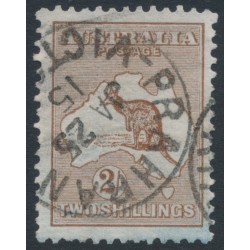 AUSTRALIA - 1913 2/- brown Kangaroo, 1st watermark, used – ACSC # 35A