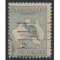 AUSTRALIA - 1915 2d pale grey Kangaroo, die I, inverted 3rd watermark, used – ACSC # 7Ba