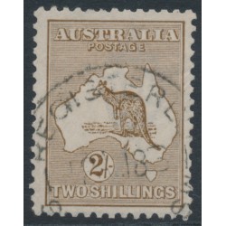 AUSTRALIA - 1916 2/- brown Kangaroo, 3rd watermark, used – ACSC # 37A