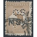 AUSTRALIA - 1916 2/- brown Kangaroo, 3rd watermark, perf. OS NSW, used – ACSC # 37Aba