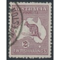 AUSTRALIA - 1924 2/- maroon Kangaroo, 3rd watermark, used – ACSC # 38A
