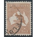 AUSTRALIA - 1929 6d chestnut Kangaroo, SM watermark, used – ACSC # 22A