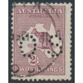 AUSTRALIA - 1929 2/- maroon Kangaroo, SM watermark, perf. OS, used – ACSC # 39Ab