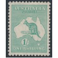 AUSTRALIA - 1929 1/- emerald Kangaroo, SM watermark, MH – ACSC # 34C