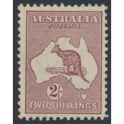 AUSTRALIA - 1935 2/- maroon Kangaroo (original die), CofA watermark, MH – ACSC # 40A