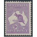 AUSTRALIA - 1932 9d violet Kangaroo, CofA watermark, MH – ACSC # 29A