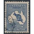 AUSTRALIA - 1915 2½d indigo Kangaroo, 2nd watermark, 'thick frame' [2L31], used – ACSC # 10A(2)h