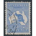 AUSTRALIA - 1915 6d deep ultramarine Kangaroo, 2nd watermark, used – ACSC # 18B