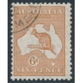 AUSTRALIA - 1932 6d chestnut Kangaroo, CofA watermark, CTO – ACSC # 23Aw