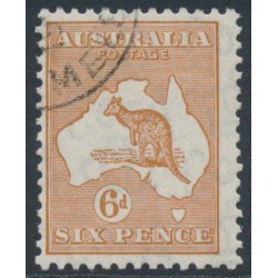 AUSTRALIA - 1932 6d chestnut Kangaroo, CofA watermark, CTO – ACSC # 23Aw
