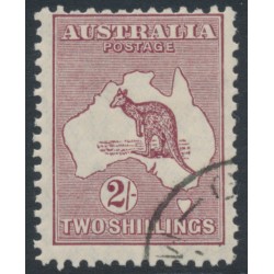 AUSTRALIA - 1929 2/- maroon Kangaroo, SM watermark, CTO – ACSC # 39Aw