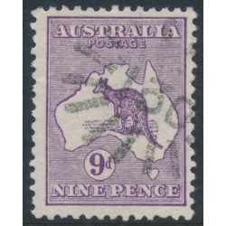AUSTRALIA - 1913 9d violet Kangaroo, 1st watermark, used – ACSC # 24A