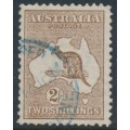 AUSTRALIA - 1913 2/- brown Kangaroo, 1st watermark, used – ACSC # 35A