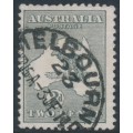 AUSTRALIA - 1913 2d deep grey Kangaroo, inverted 1st watermark, used – ACSC # 5Ba