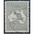 AUSTRALIA - 1913 2d grey Kangaroo, inverted 1st watermark, used – ACSC # 5Aa