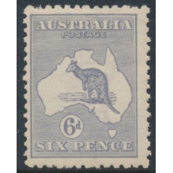 AUSTRALIA - 1915 6d dull grey-blue Kangaroo, die II, 3rd watermark, MH – ACSC # 19E