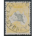 AUSTRALIA - 1918 5/- grey/pale yellow Kangaroo, 3rd watermark, used – ACSC # 44D
