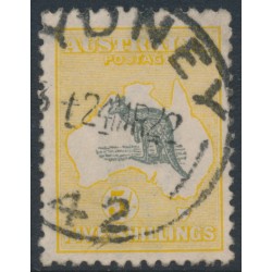 AUSTRALIA - 1918 5/- grey-black/chrome Kangaroo, 3rd watermark, used – ACSC # 44A