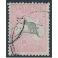 AUSTRALIA - 1932 10/- grey/pink Kangaroo, CofA watermark, used – ACSC # 50A
