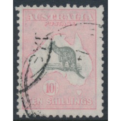 AUSTRALIA - 1932 10/- grey/pink Kangaroo, CofA watermark, used – ACSC # 50A