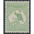 AUSTRALIA - 1913 ½d green Kangaroo, 1st watermark, MH – ACSC # 1A