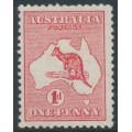 AUSTRALIA - 1913 1d red Kangaroo, die I, 1st watermark, MH – ACSC # 2A