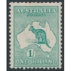 AUSTRALIA - 1913 1/- green Kangaroo, 1st watermark, MH – ACSC # 30A