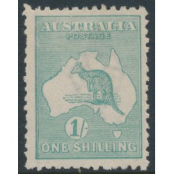 AUSTRALIA - 1920 1/- blue-green Kangaroo, die IIB, 3rd watermark, MH – ACSC # 33A