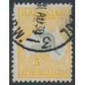 AUSTRALIA - 1932 5/- grey/yellow-orange Kangaroo, CofA watermark, used – ACSC # 46A