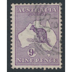 AUSTRALIA - 1913 9d deep violet Kangaroo, 1st watermark, [2R27], used – ACSC # 24C