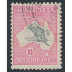 AUSTRALIA - 1913 10/- grey/pink Kangaroo, 1st watermark, CTO – ACSC # 47Awa