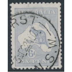 AUSTRALIA - 1915 6d pale greyish violet Kangaroo, die II, 3rd watermark, used – ACSC # 19G