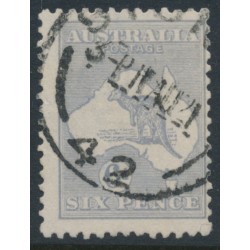 AUSTRALIA - 1915 6d pale greyish violet Kangaroo, die II, 3rd watermark, used – ACSC # 19G