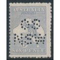 AUSTRALIA - 1915 6d grey-blue Kangaroo, 3rd watermark, perf. OS NSW, MNG – ACSC # 19Eba 