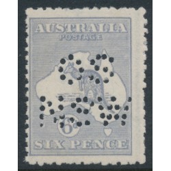 AUSTRALIA - 1915 6d grey-blue Kangaroo, 3rd watermark, perf. OS NSW, MNG – ACSC # 19Eba 