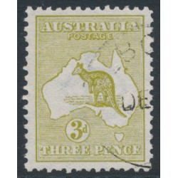 AUSTRALIA - 1913 3d olive Kangaroo, die I, 1st watermark, CTO – ACSC # 12Awb