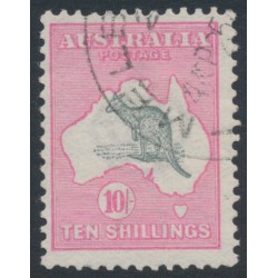 AUSTRALIA - 1913 10/- grey/pink Kangaroo, 1st watermark, April 25th CTO – ACSC # 47Awa