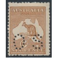 AUSTRALIA - 1923 6d chestnut Kangaroo, 3rd watermark, perf. OS, MH – ACSC # 21Aba