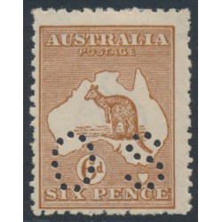 AUSTRALIA - 1923 6d chestnut Kangaroo, 3rd watermark, perf. OS, MH – ACSC # 21Aba