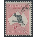 AUSTRALIA - 1934 £2 black/red Kangaroo, 'open mouth 'Roo' [R55], used – ACSC # 58B(V)vb