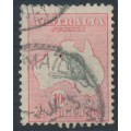 AUSTRALIA - 1932 10/- grey/pink Kangaroo, CofA watermark, used – ACSC # 50A